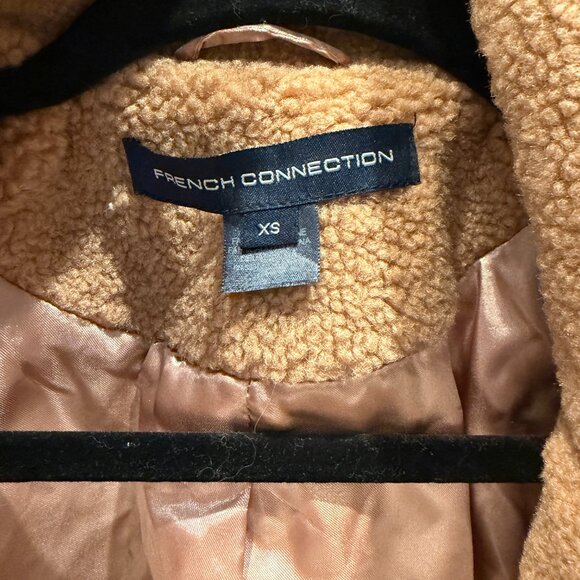 French Connection Faux Fur/Shearling Camel Coat Size XS - Picture 2 of 8